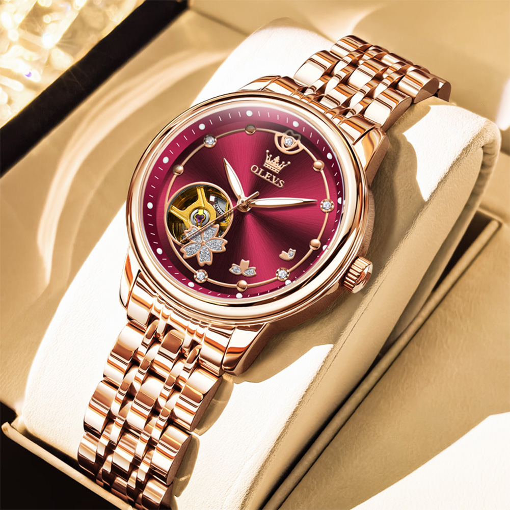 Watch Winder Compact - Or Rose vin rouge luxe décontracté