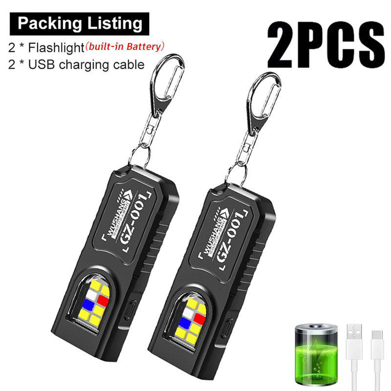 Keychain Flashlight - Porte-clés multifonctionnel avec lampe torche rechargeable
