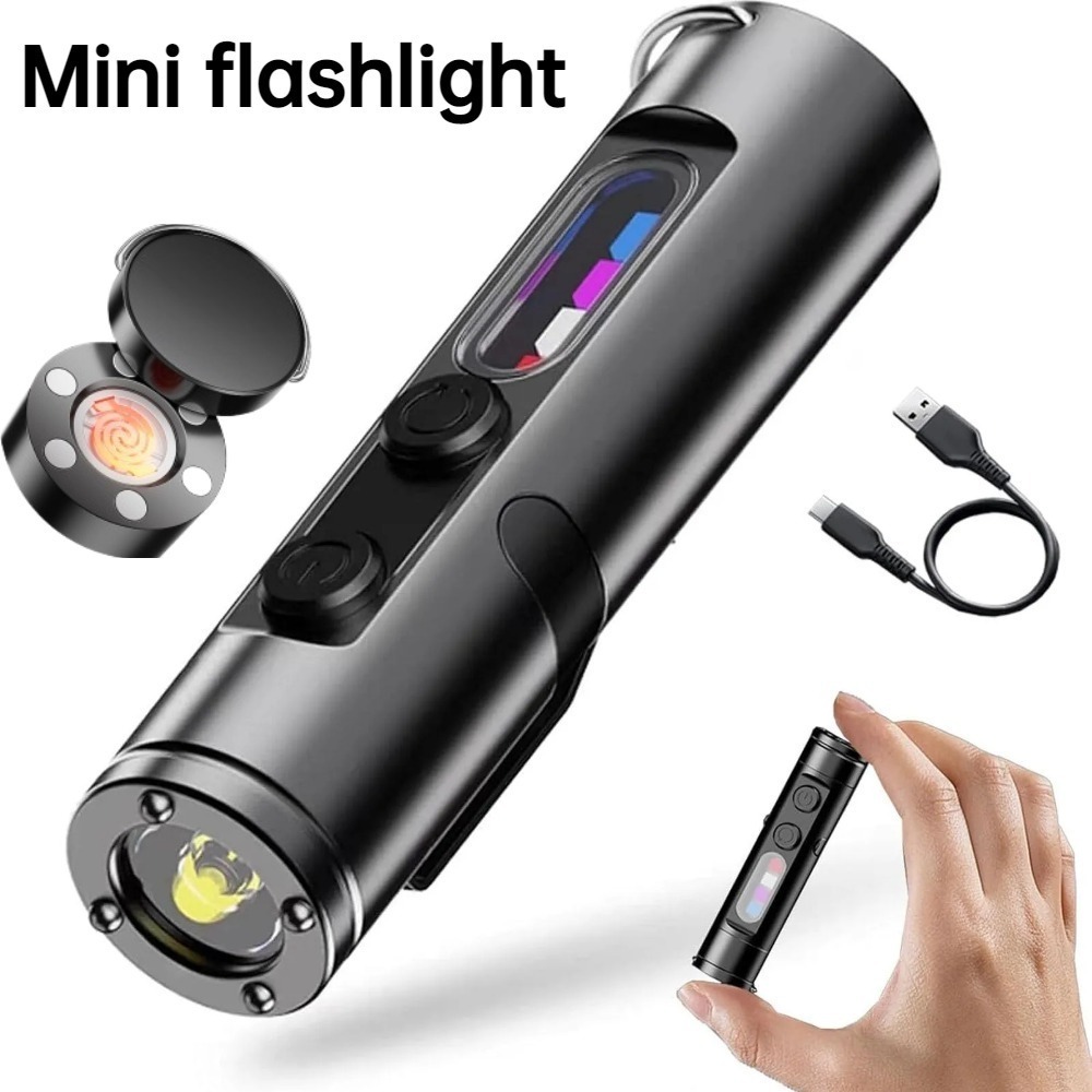 Keychain Flashlight - Mini lampe torche d'extérieur rechargeable USB-C
