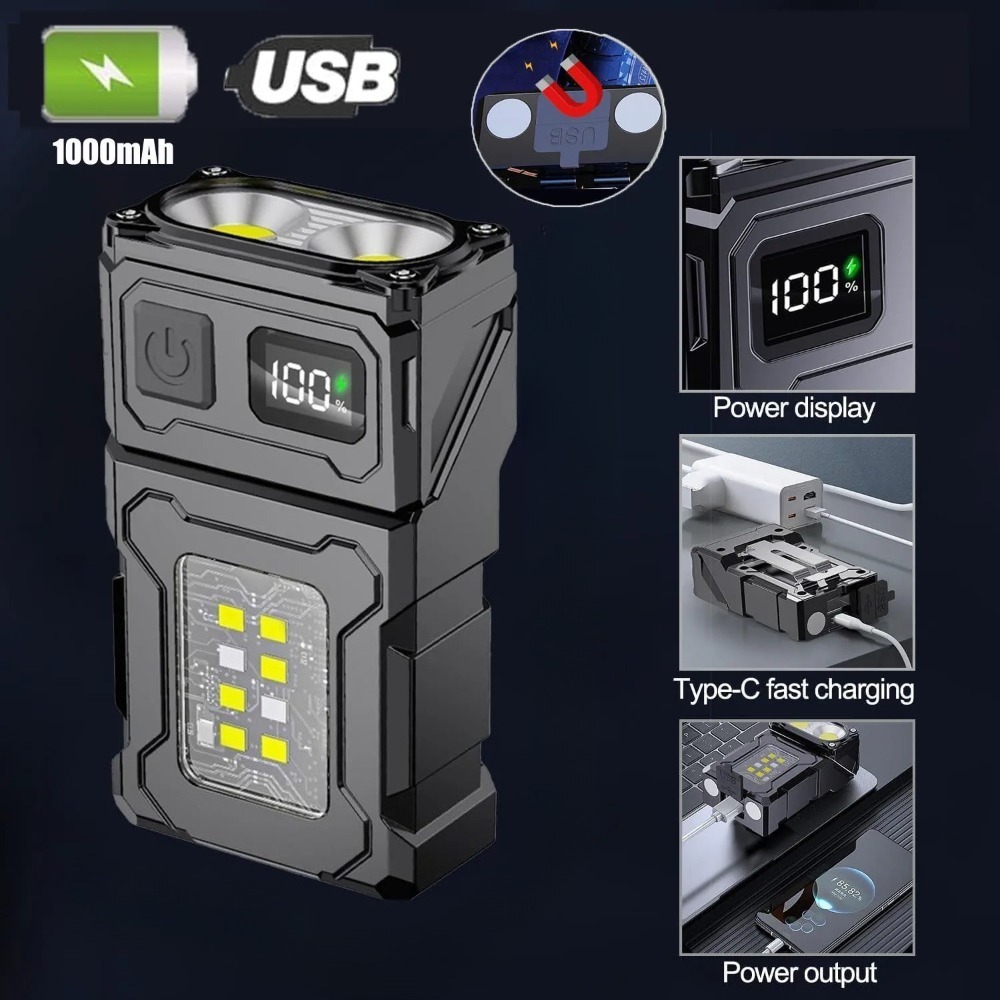 Keychain Flashlight - 180 ° Lampe torche LED rotative