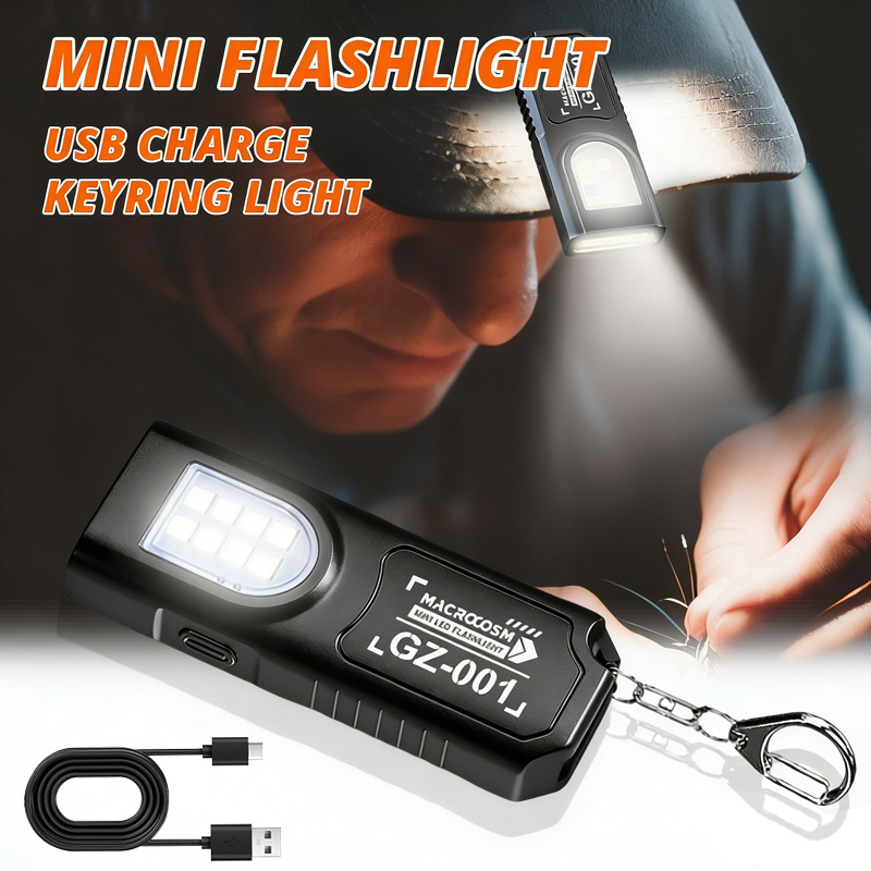 Keychain Flashlight - Lampe torche LED porte-clés rechargeable par