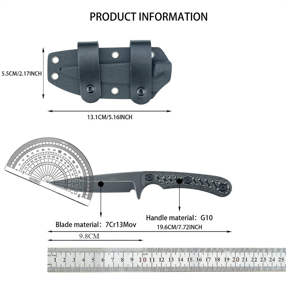 Couteaux à lame fixe Full Tang - Edc Carry Fixed Blade Knife avis et prix
